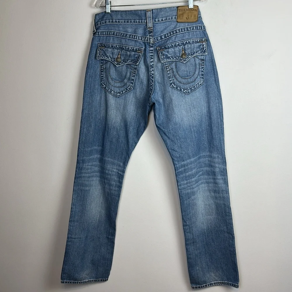 True Religion Ricky Relaxed Straight Leg Jeans Cotton Size 33 in Dust Cloud Mens